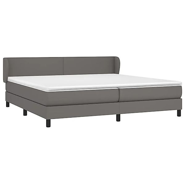 vidaXL Boxspringbett mit Matratze Grau 200x200 cm Kunstleder 3127215 günstig online kaufen