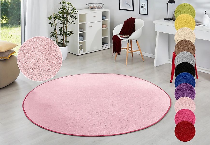 HANSE Home Teppich "Fancy" rund 7 mm Höhe Kurzflor, Weich, Einfarbig, Wohnz günstig online kaufen