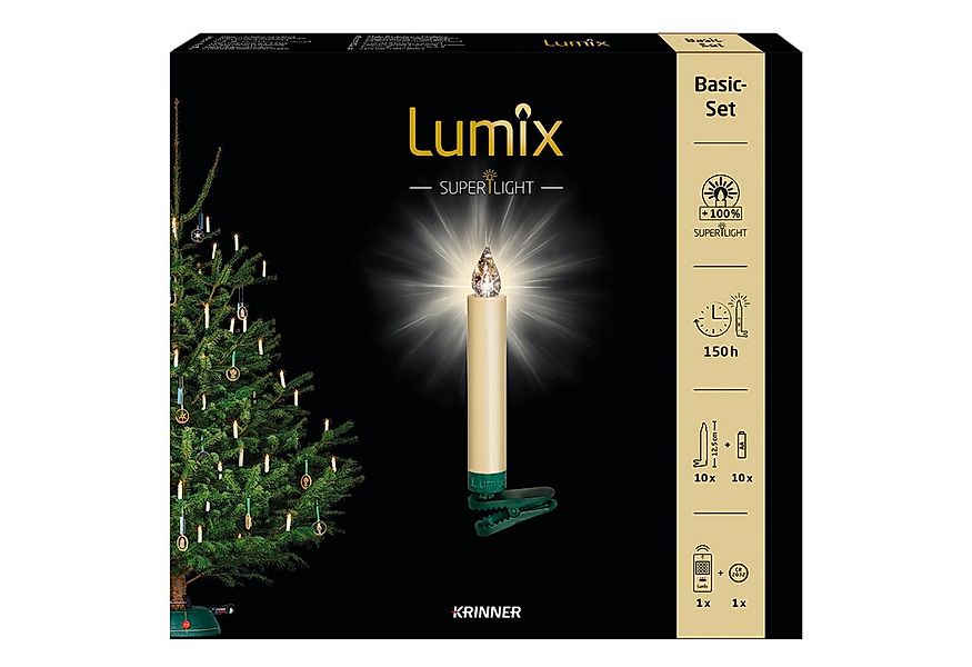lumix LED-Christbaumkerzen LUMIX SuperLight Elfenbein Basis günstig online kaufen