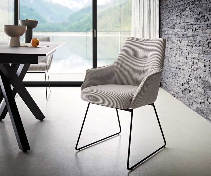 DELIFE Polsterstuhl Alja-Flex, mit Armlehnen Kufengestell günstig online kaufen