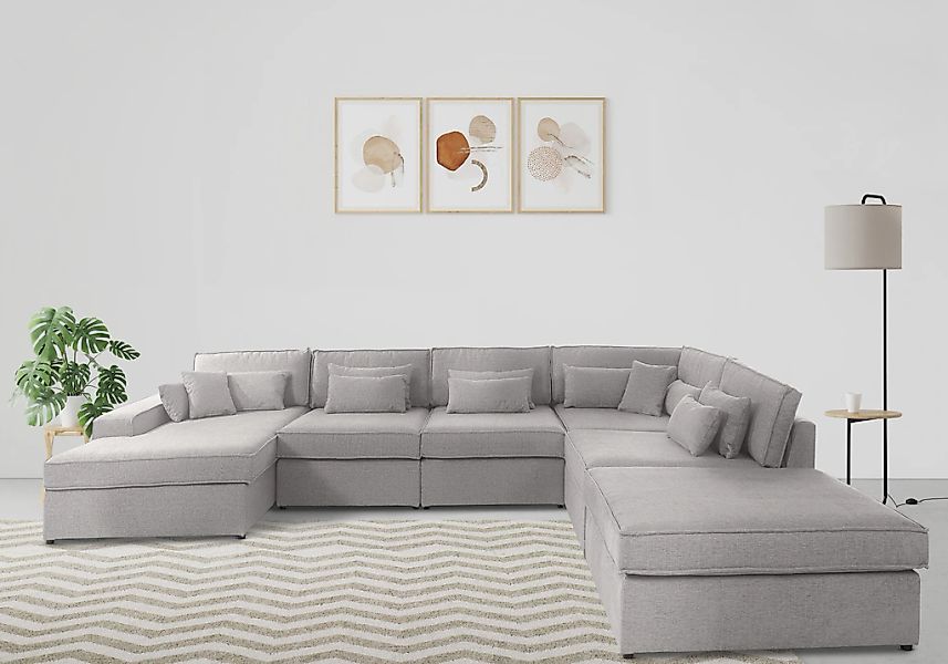 OTTO home Wohnlandschaft "Enid U-Form" 6 Teile, bestehend aus Modulen, in v günstig online kaufen