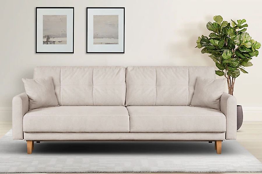 Home affaire 3-Sitzer "TRIPLO optionale Schlafsofa mit Bettkasten, Maße B/T günstig online kaufen