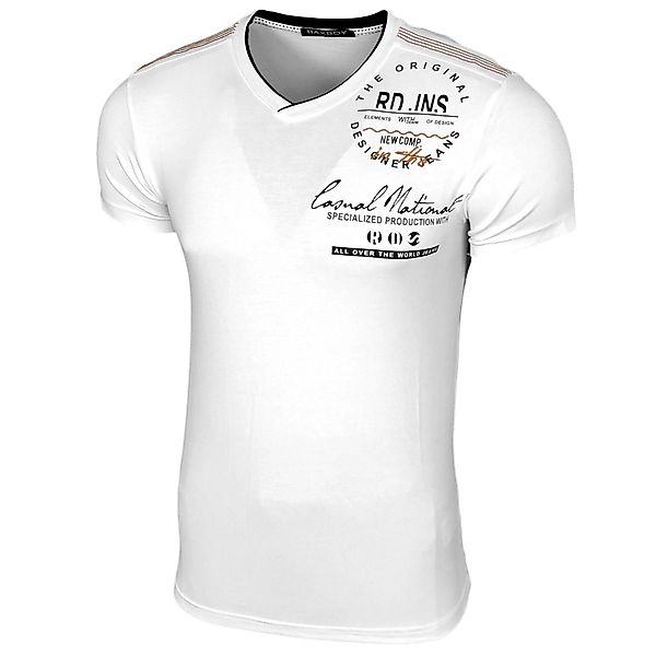 Baxboy T-Shirt Rundhals Vintage Kurzarm T-Shirt günstig online kaufen