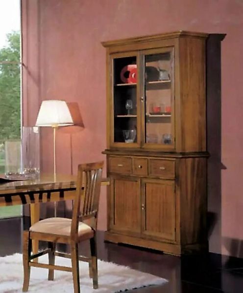 JVmoebel Vitrine Braun Anrichte Vitrine Glasschrank Italienische Möbel (1-S günstig online kaufen