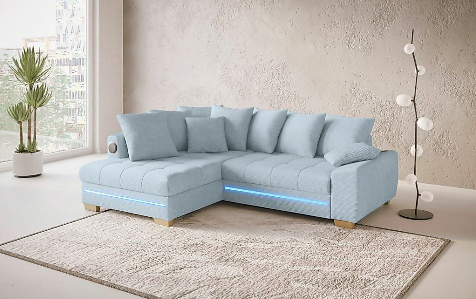 Mr. Couch Ecksofa »Nikita II, L-Form« mit Kaltschaum, RGB-LED, Soundsystem, günstig online kaufen