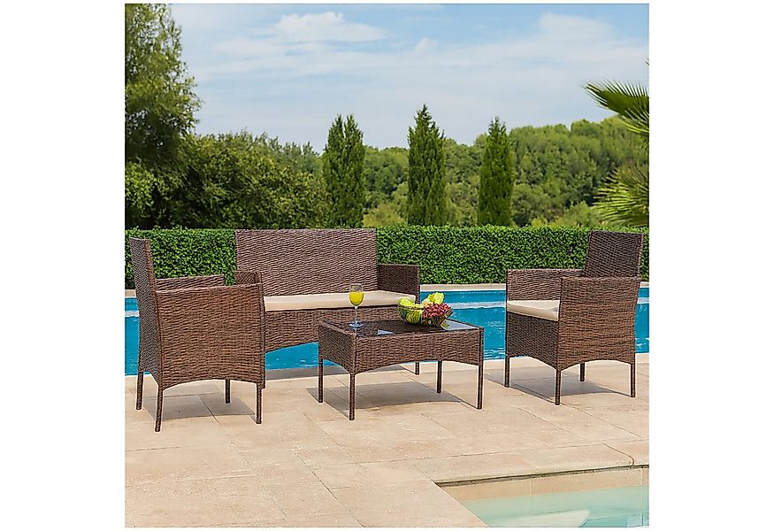 HTI-Living Gartenlounge-Set Gartenmöbel 4-teiliges Set Maceira, (Set, 4-tlg günstig online kaufen