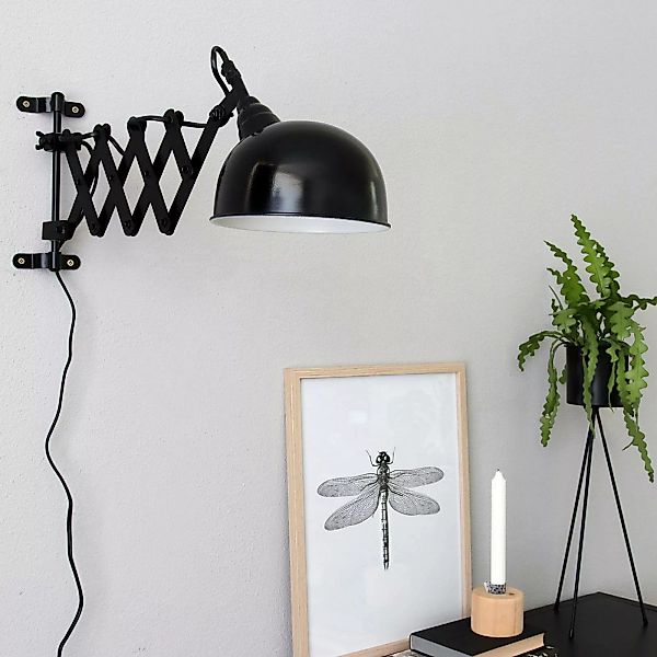 Scherenlampe Yorkshire für die Wand, schwarz günstig online kaufen