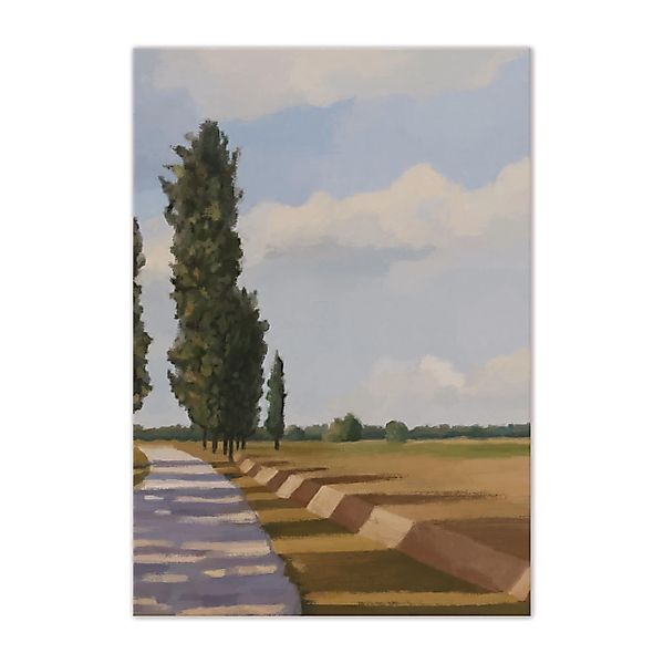 Wallarena Leinwandbild Natur Art Gemalt Feldweg günstig online kaufen