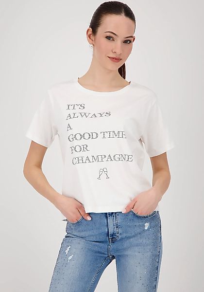 Monari T-Shirt "Shirt Schmuckschrift", Regular fit mit Rundhalsausschnitt günstig online kaufen