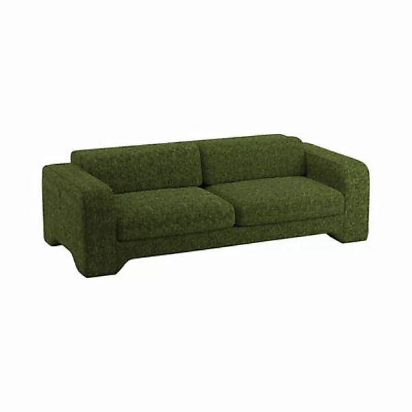 Sofa Giovana textil grün / L 230 cm - 3-Sitzer / Chenille-Velours - POPUS E günstig online kaufen