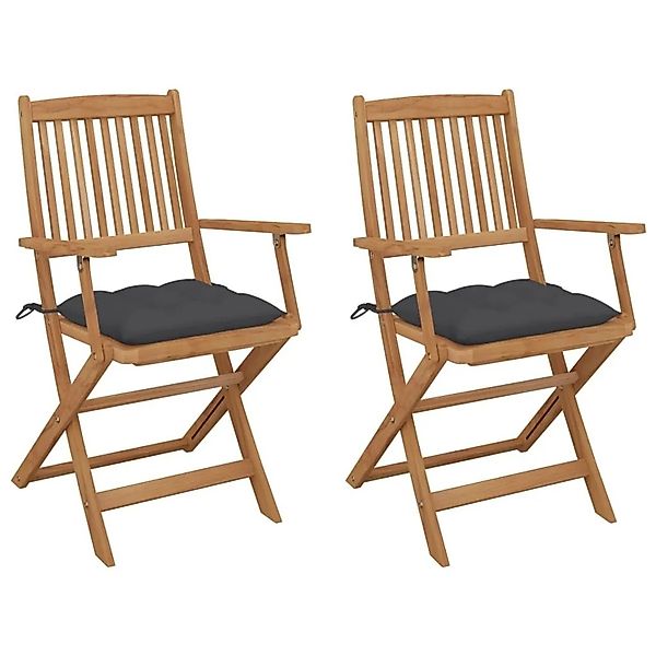 vidaXL Klappbare Gartenstühle 2 Stk mit Kissen Massivholz Akazie 3064605 günstig online kaufen
