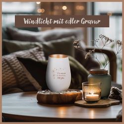 Der Porzellan-Laden Windlicht Trauerlicht mit Gravur günstig online kaufen