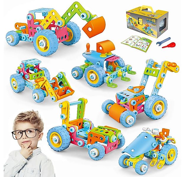 DINO SONO Konstruktionsspielzeug Baustein 118-tlg. Bauklötze Bagger Kran Ko günstig online kaufen