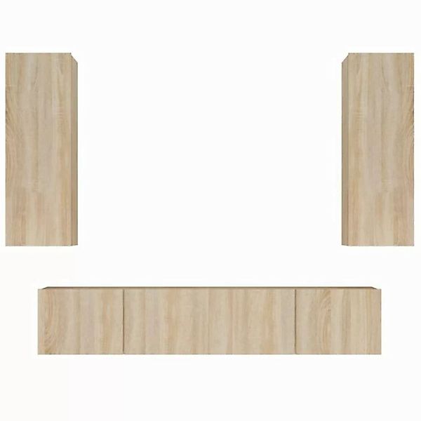 furnicato TV-Schrank 4-tlg. TV-Schrank-Set Sonoma-Eiche Holzwerkstoff (1-St günstig online kaufen