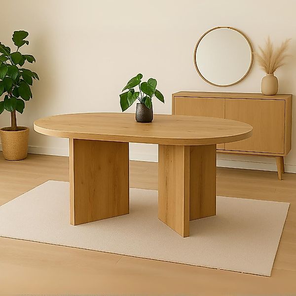 Trelevo® Esstisch Esszimmertisch 160x90 cm, Wildeiche-Optik, günstig online kaufen