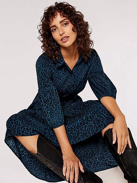 Apricot Druckkleid Kleid mit Tiermuster (2-tlg) mit Bindegürtel günstig online kaufen