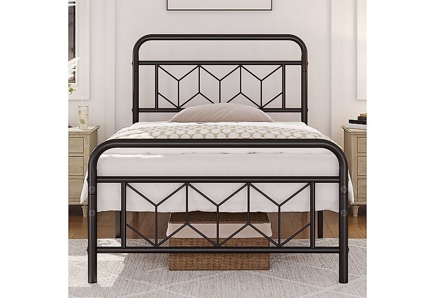 Yaheetech Metallbett, Vintage Bettrahmen mit Hohem Kopfteil, Bettgestell günstig online kaufen