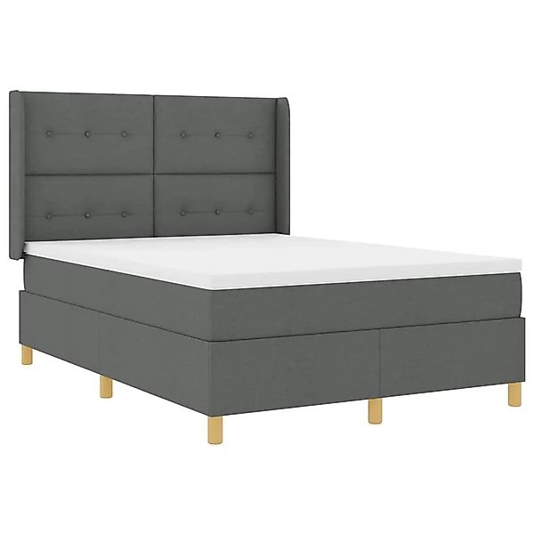 vidaXL Boxspringbett mit Matratze mit Kopfteil Grau 140 x 200 cm Stoff 3343 günstig online kaufen