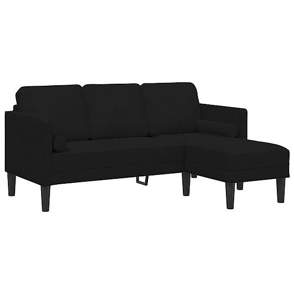 vidaXL Sofa 3-Sitzer Sofa mit Chaise L-förmig Schwarz 160 cm Samt, 1 Teile günstig online kaufen