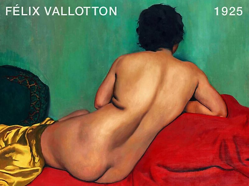 Poster / Leinwandbild - Félix Vallotton: Nude Dos Sur Un Canapé Rouge (1925 günstig online kaufen