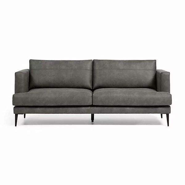 Natur24 Sofa Sofa Tanya 2-Sitzer gepolstert und dunkelgrau 183cm Couch günstig online kaufen