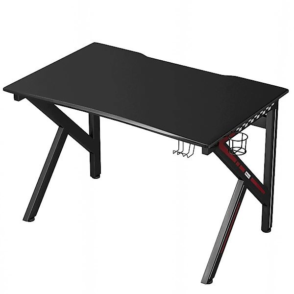Costway Gaming Tisch 115 cm K-Förmig Kabelmanagement Stahl günstig online kaufen