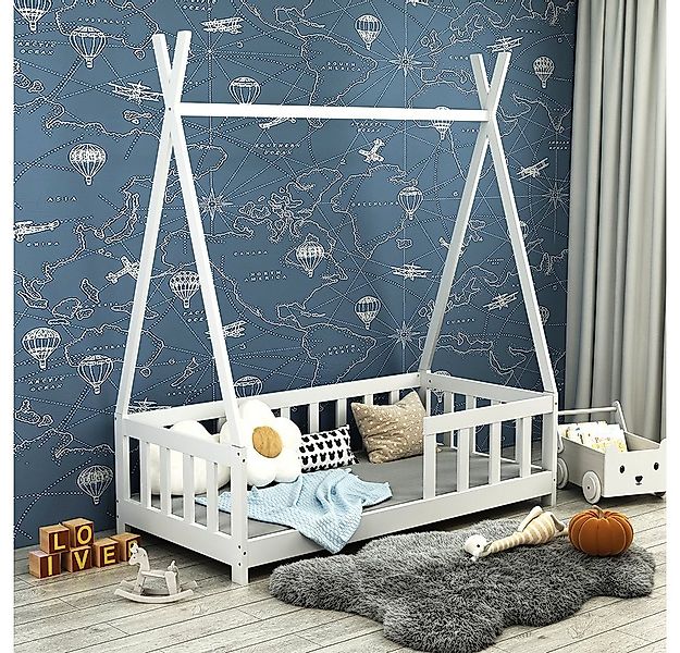 VitaliSpa® Kinderbett Susanna, Weiß, 70x140 cm mit Rausfallschutz (1-tlg) günstig online kaufen
