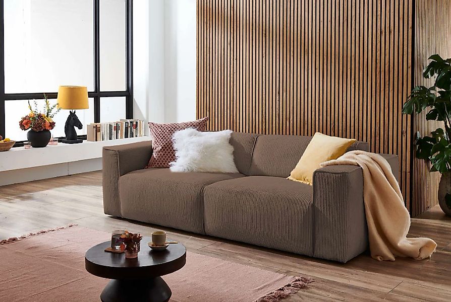 Home affaire 3-Sitzer "Noord mit Kedernaht, Breite 232 cm" Cord, Struktur, günstig online kaufen