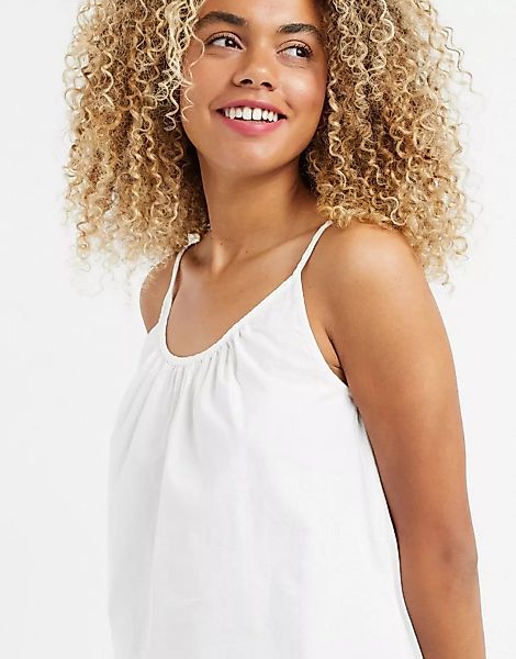 Selected Femme – Strickweste mit U-Ausschnitt in Sand-Weiß günstig online kaufen