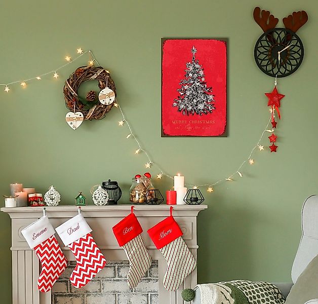 queence Metallbild "Merry Christmas" Schriftzug  Schriftzüge  Weihnachten günstig online kaufen