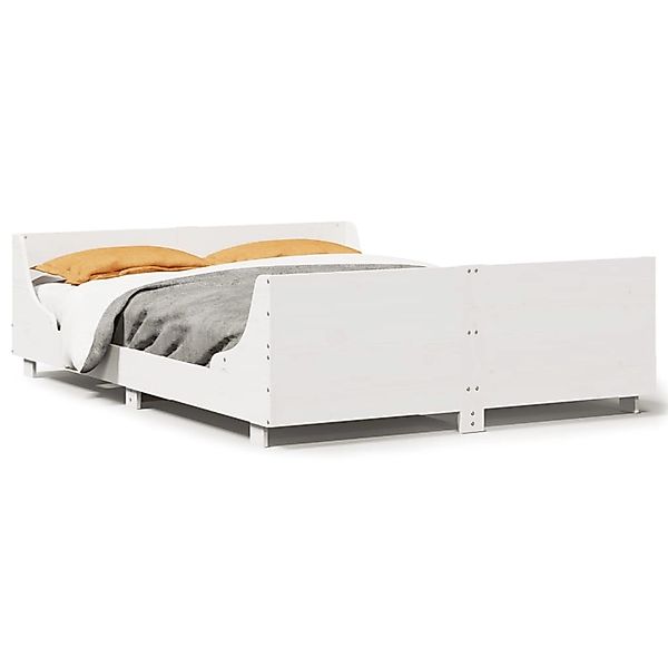 vidaXL Massivholzbett ohne Matratze Weiß 140x200 cm Kiefernholz 3302283 günstig online kaufen