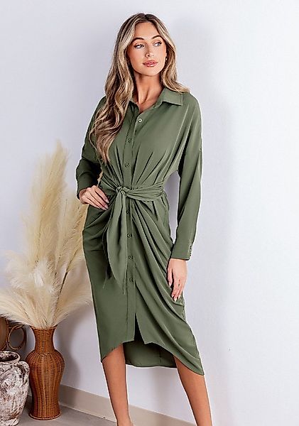 Cupshe Midikleid Elegantes Hemd mit Wickelgürtel günstig online kaufen