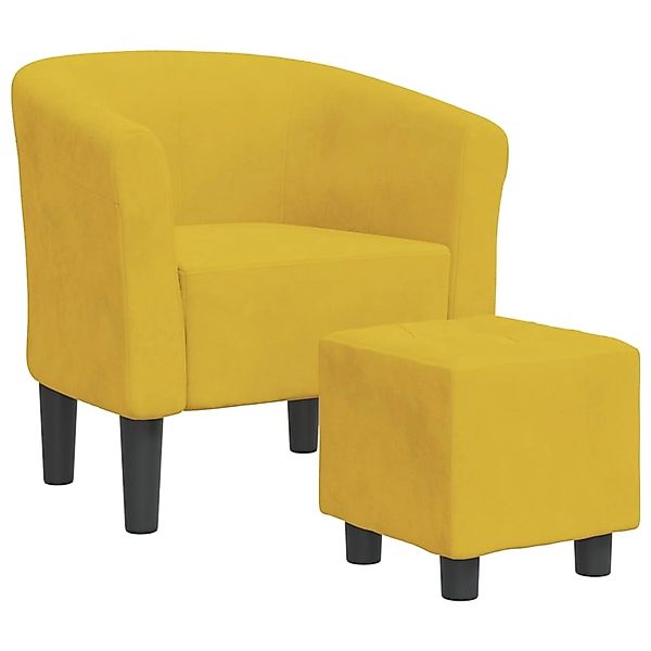 vidaXL Clubsessel mit Fußhocker Gelb Samt 356456 günstig online kaufen