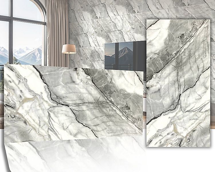 IKHEMalarka Wandpaneel Marmoroptik – Hochwertige PVC Wandverkleidung, BxL: günstig online kaufen