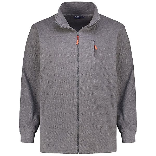 ADAMO Sweatjacke mit Struktur Farbe anthrazit Größe: 3XL günstig online kaufen