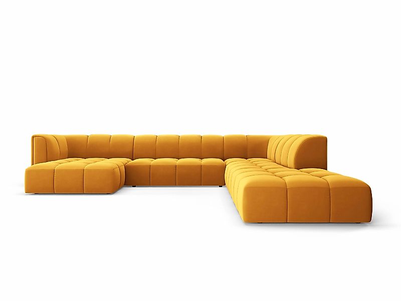Milo Casa | Panorama-Ecksofa Francesca Samt rechts 7-Sitzer günstig online kaufen