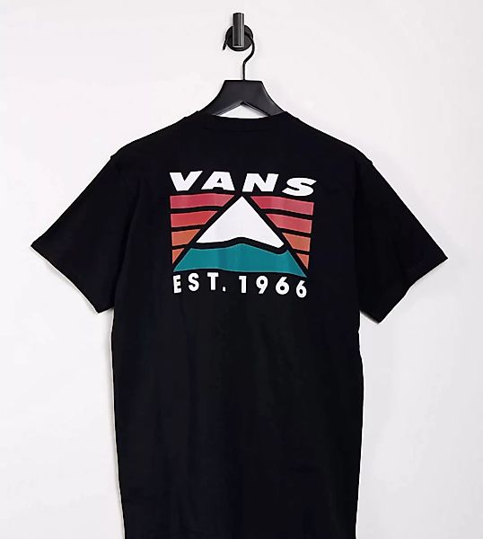 Vans – Schwarzes T-Shirt mit Bergmotiv auf der Rückseite, exklusiv bei ASOS günstig online kaufen