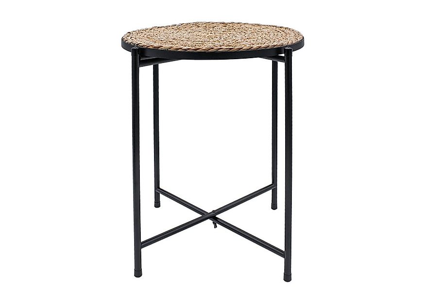 Spetebo Beistelltisch Metall Beistelltisch mit Schilf Tischplatte - 45 x 38 günstig online kaufen