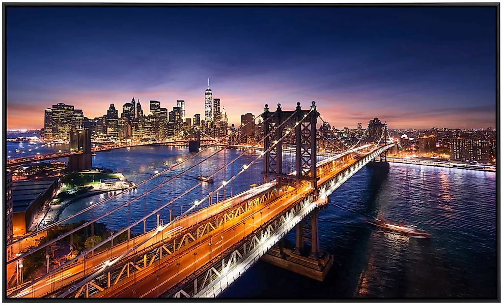 Papermoon Infrarotheizung »New York Brücke bei Nacht«, sehr angenehme Strah günstig online kaufen