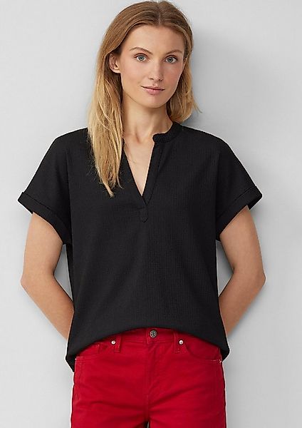 s.Oliver Kurzarmshirt T-Shirt Strukturiertes Blusenshirt im Relaxed Fit günstig online kaufen