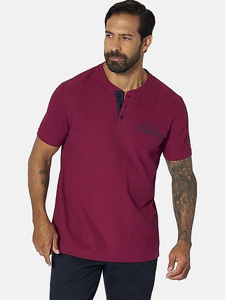 Jan Vanderstorm T-Shirt GORTAN mit Knopfleiste & Aufdruck günstig online kaufen