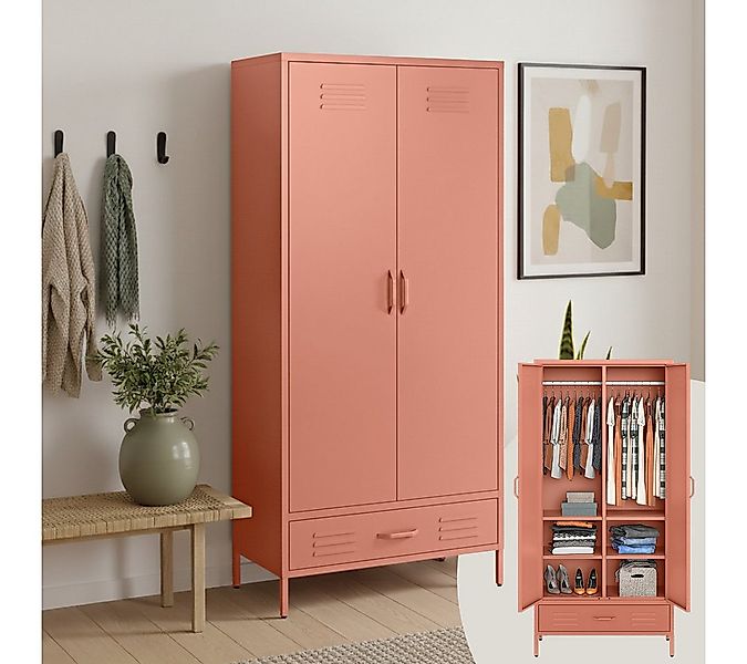 skølm Kleiderschrank Atria aus Metall (Terrakotta) Metallschrank mit 6 Fäch günstig online kaufen