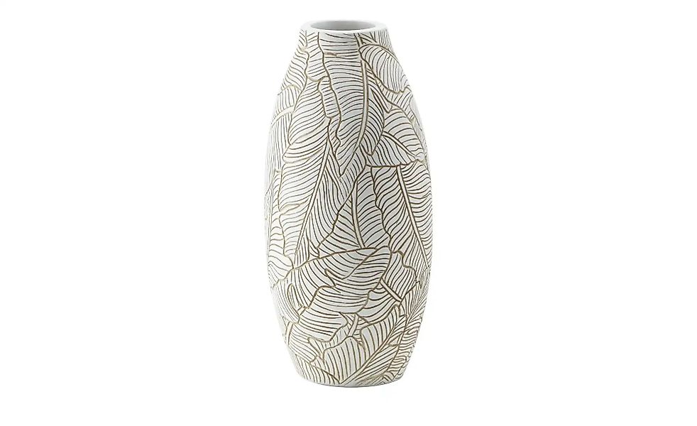 HOME STORY Deko Vase   ¦ weiß ¦ Polyresin (Kunstharz) ¦ Maße (cm): H: 32  Ø günstig online kaufen