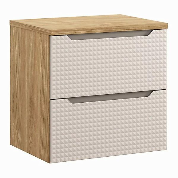 Lomadox Waschbeckenschrank LONDON-56-BEIGE in Eiche mit beige, 60 cm breit, günstig online kaufen