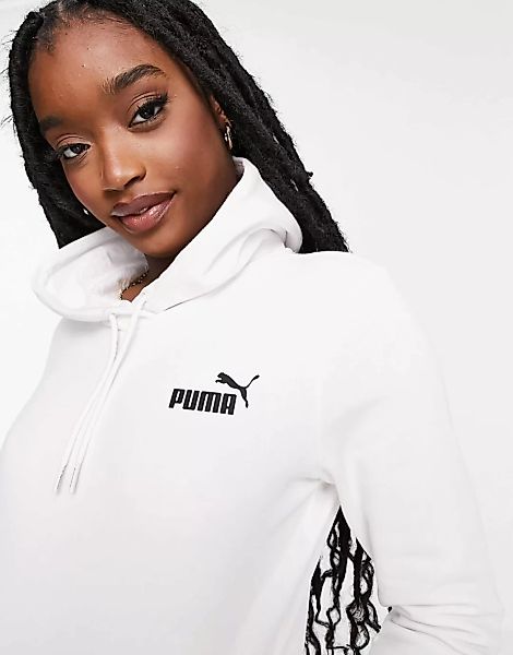 Puma – Essentials – Kapuzenpullover in Weiß mit kleinem Logo günstig online kaufen