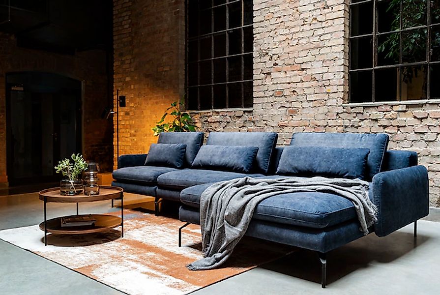 exxpo - sofa fashion Ecksofa »Komfortsofa Look, moderner Webvelours Bezug, günstig online kaufen