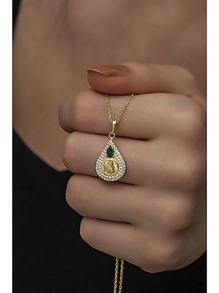 Nisan Kette und Anhänger Set, Silber Halskette, Gold vergoldeter Osmanische günstig online kaufen