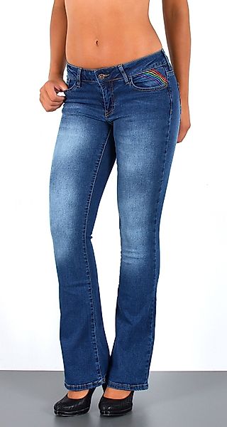 ESRA Bootcut-Jeans Damen Schlagjeans mit weitem günstig online kaufen