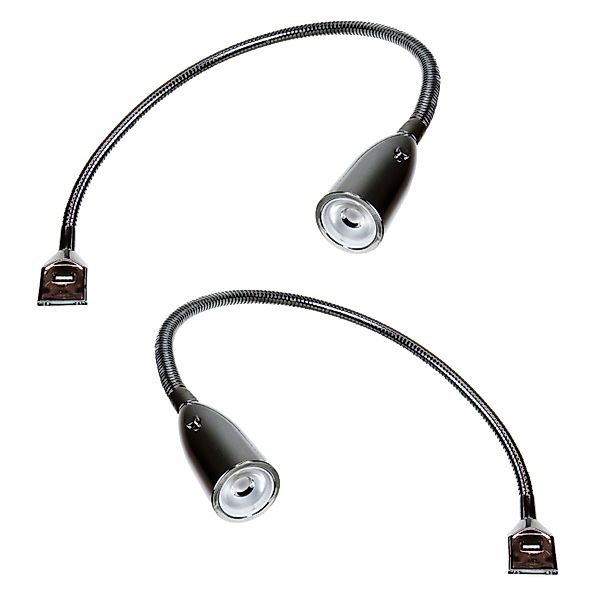 kalb Flexible LED Bettleuchte Silbergrau Warmweiß Leseleuchte Mit Integrier günstig online kaufen
