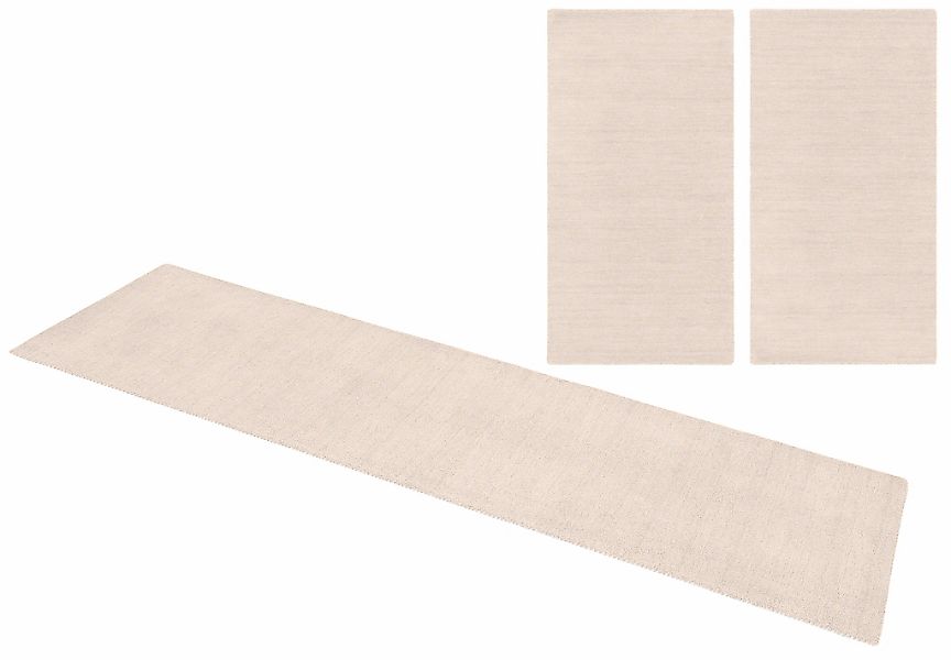 THEKO Bettumrandung "Gabbeh Uni, Handweb Teppich, meliert, reine Wolle" Höh günstig online kaufen